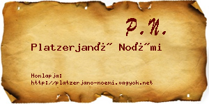 Platzerjanó Noémi névjegykártya